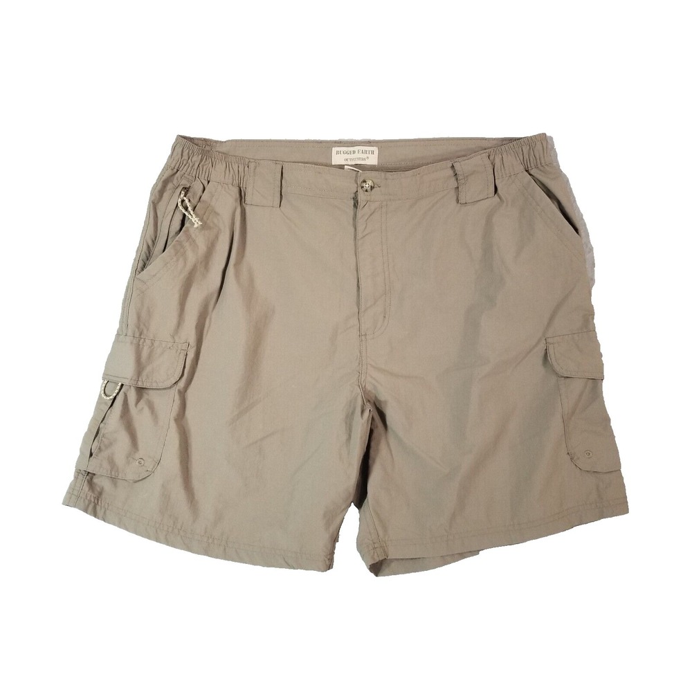 Rugged Earth Outfitters cargo shorts men's 40 x 8 brown‎ nylon comfort waist